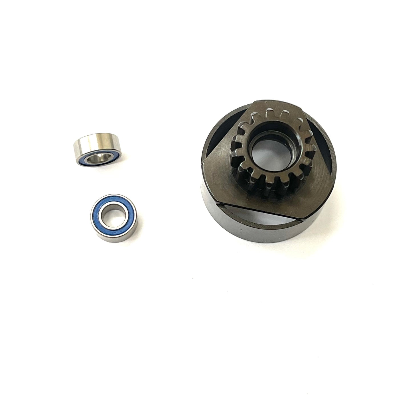 SMD Hard Steel Nitro Clutch Bell 15 tooth with Bearings.