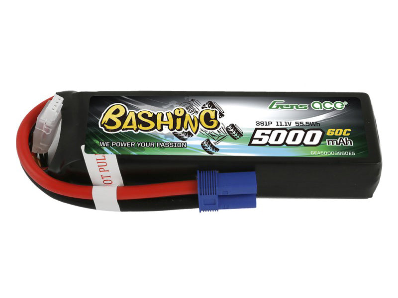 GENS ACE Li-Po Car 3S 11.1V 5000mAh 60C Bashing with EC5 O-GC3S5000-60E5