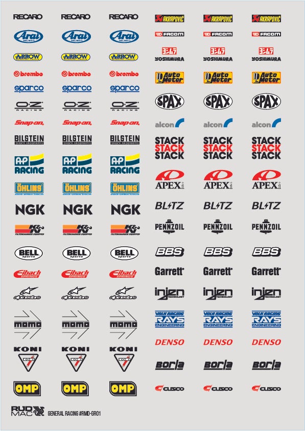 RudMac General Racing Brands - Colour Mix
