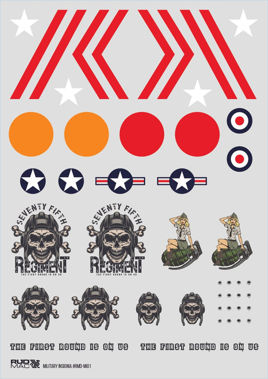 Militaire insignes van RudMac - 75e regiment-stickers
