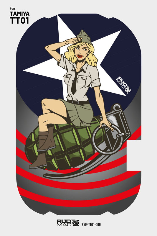 RudMac Grenade Girl Chassisbeschermer sticker