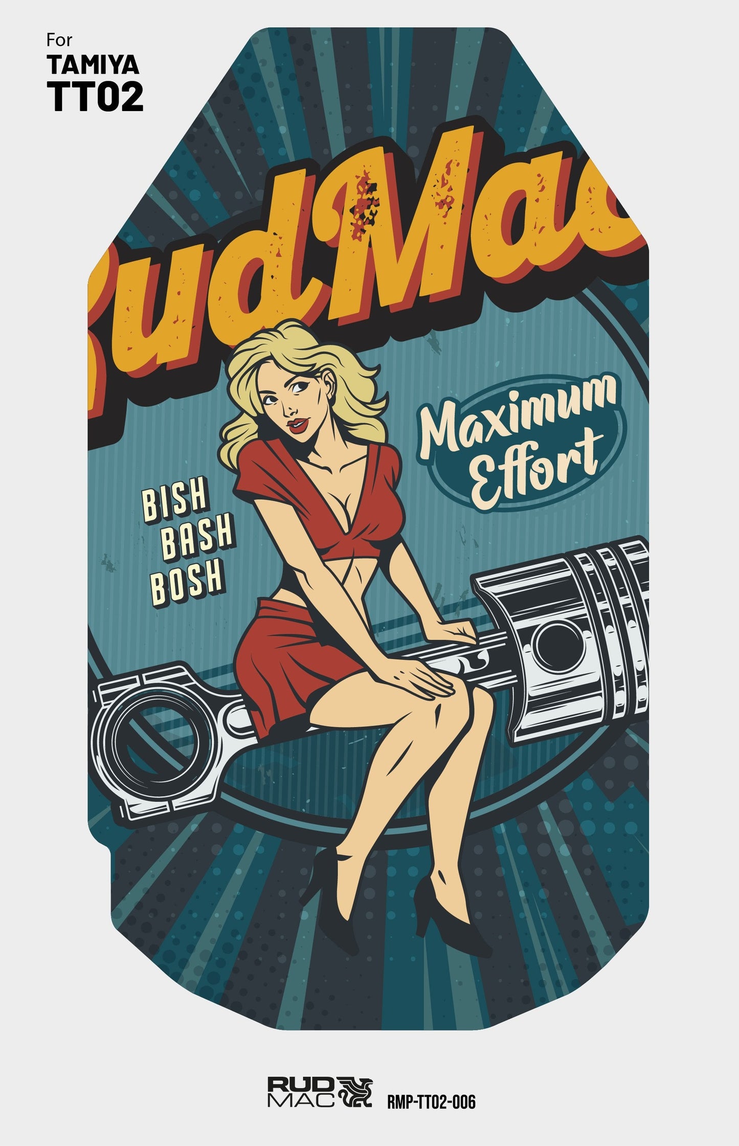 RudMac Piston Pin-Up Chassis Protector Decal