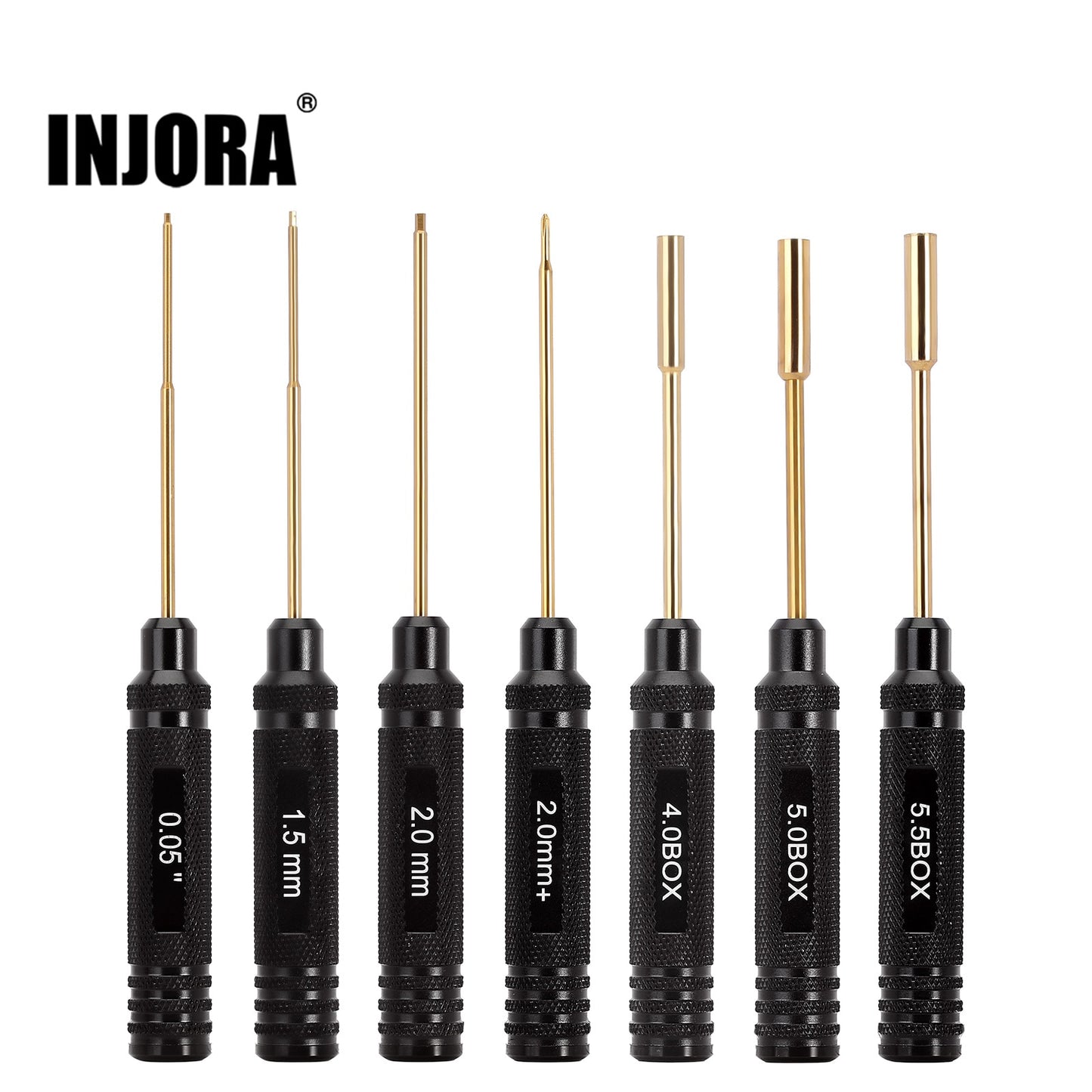 INJORA 7PCS HSS Hexagon Screwdriver Hex Nut Driver Wrench RC Tools Kit