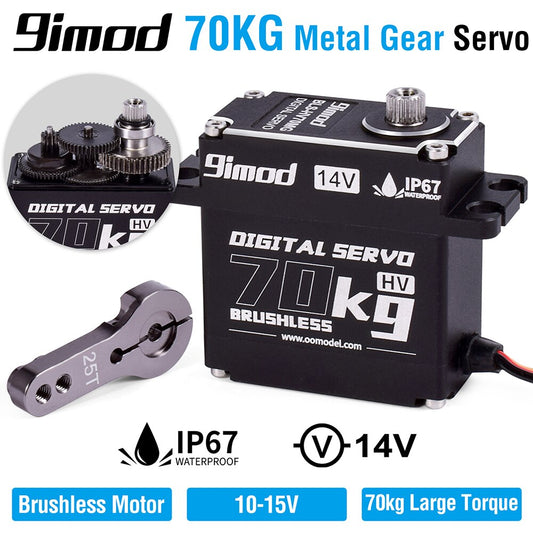 9imod 70KG Waterproof Digital Brushless Servo HV High Torque Metal Gear Steering Servo For 1/8 1/10 Traxxas Scx10 RC Car