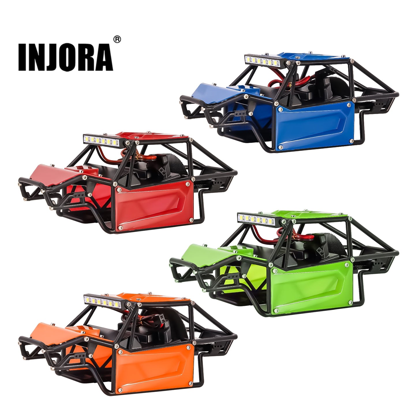 INJORA Nylon Rock Buggy Body Shell Kit telaio per 1/24 RC Crawler Car Axial SCX24 C10 JEEP JLU Bronco Parti di aggiornamento