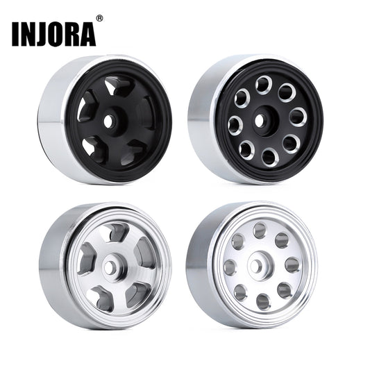 INJORA 4PCS 1.0" CNC Metal Beadlock Wheel Rims for 1/24 RC Crawler Car Axial SCX24 90081 AXI00002 Deadbolt Chevrolet B-17 Betty