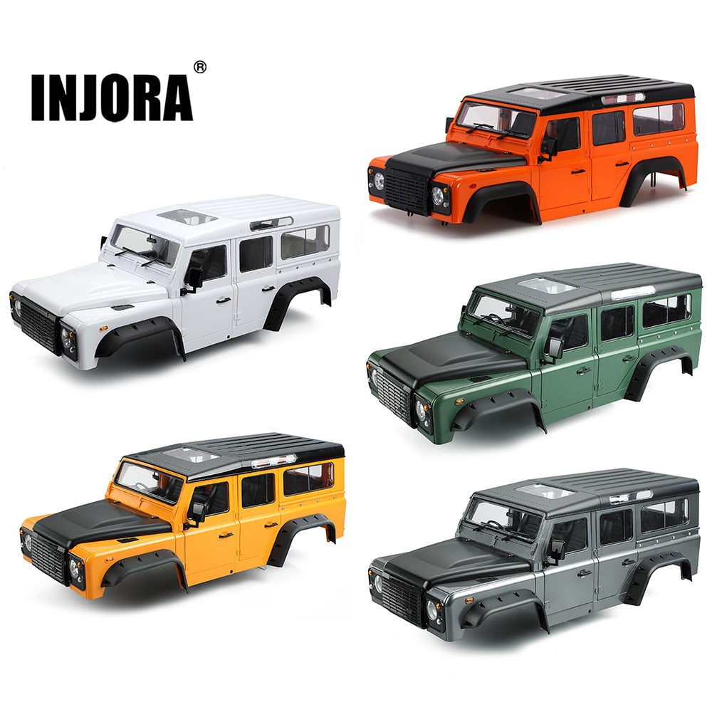 INJORA Carrozzeria Defender in plastica dura 313 mm passo 12,3 pollici D110 per auto cingolata 1/10 RC TRX4 Axial SCX10 90046