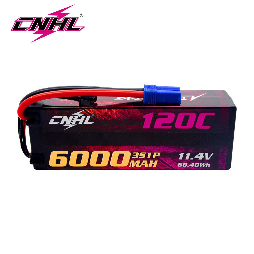 CNHL Lipo 3S 11.4V Battery 6000mAh 120C HV Hard Case With EC5 Plug For RC Car Boat Airplane Truck Tank Vehicle Truggy Buggy