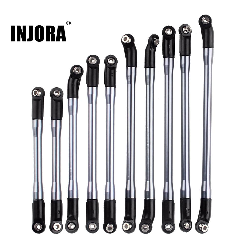 INJORA 10 stks/set Metal Link Set Plastic Rod End voor 1/10 RC Crawler Auto Axiale SCX10 II 90046