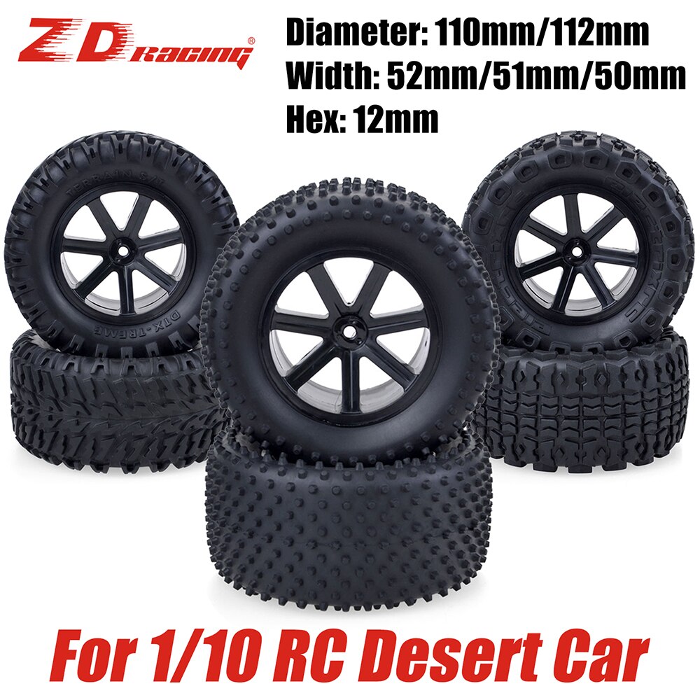 ZD Racing RC Desert Wielen en banden 1/10 Schaal 12mm Hex voor Corally Kyosho Ultima Hobao ABSIMA HPI HIMOTO DREKKER RC Auto Wiel