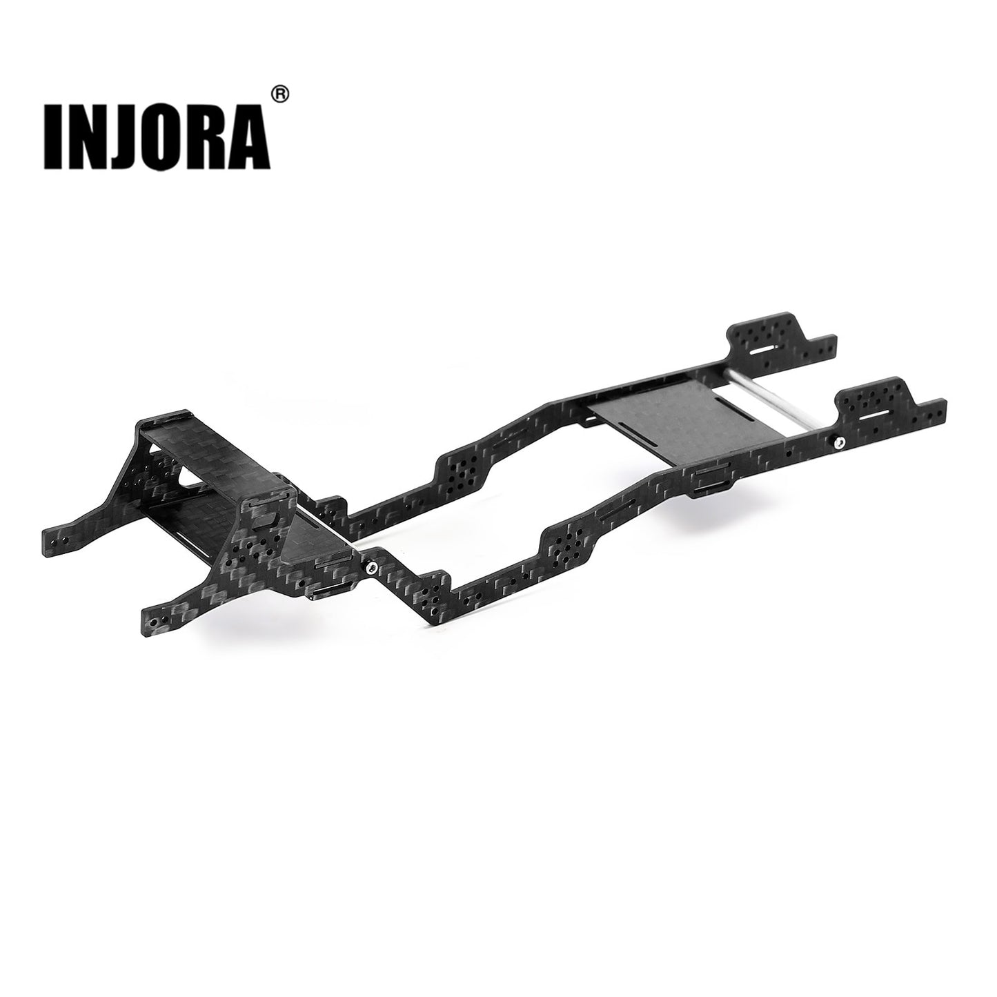 INJORA LCG Telaio in Fibra di Carbonio Kit Trave Telaio per 1/24 RC Crawler Axial SCX24 Jeep Gladiator Aggiornamento