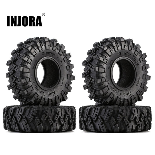 INJORA Micro Crawler 1.0" Tires Soft Mud Terrain Tires Upgrade for Axial SCX24 Bronco Gladiator Deadbolt FCX24 Enduro24 (T1007)