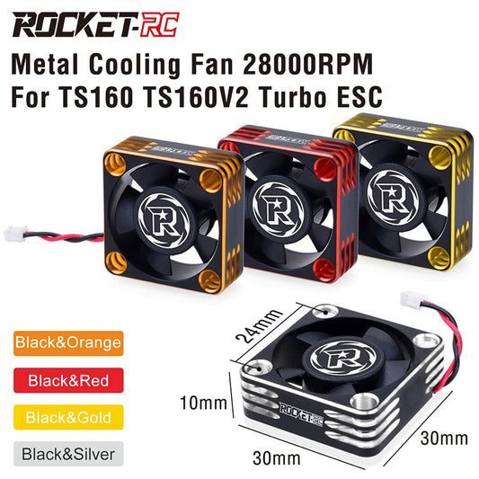Rocket Cooling Fan 30x30mm 28000RPM/5-8V ESC Heat Dissipation ZH1.5*2P Connector for 1/8 1/10 RC Car TS160 TS160V2 TURBO ESC