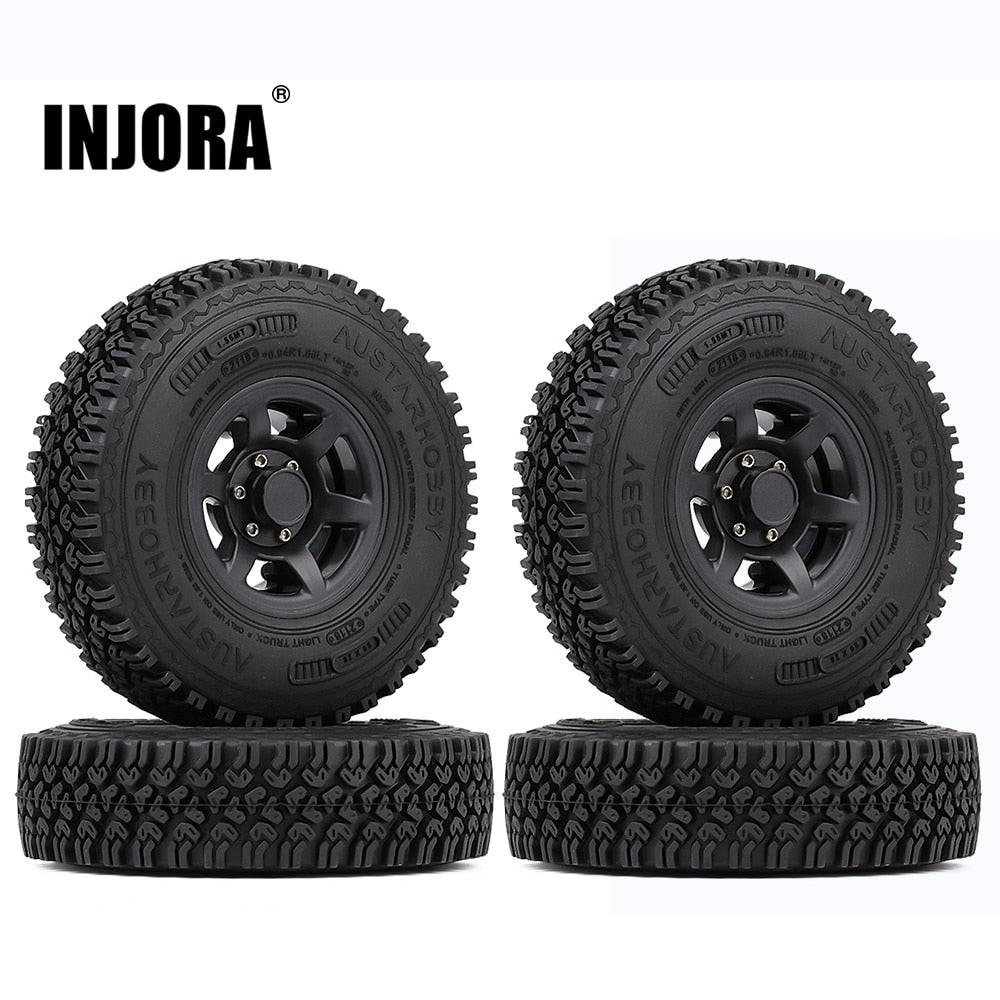 INJORA 4PCS 1.55 Beadlock Cerchione in plastica Pneumatici per RC Crawler Auto AX90069 Tamiya CC01 LC70 MST JIMNY 1/18 Aixal UTB18 Capra