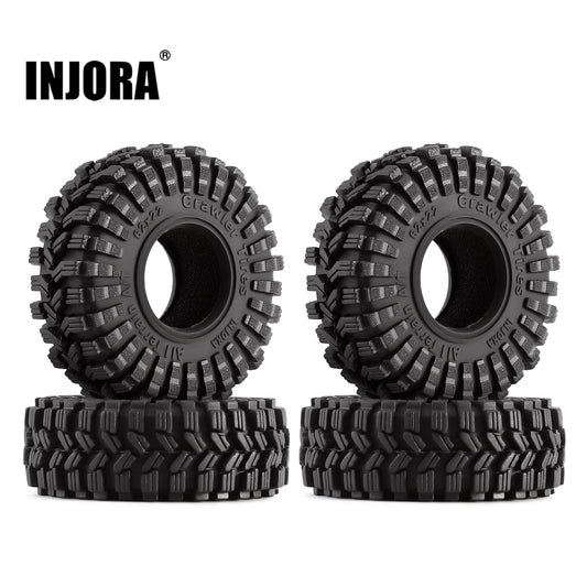 INJORA Super Soft Sticky 1.0 Wheel Tires All Terrain 62*22mm for 1/18 1/24 RC Crawler Axial SCX24 FMS FCX24 Enduro24 (T1014)