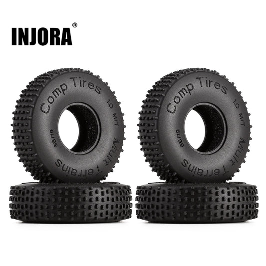 INJORA 1.0 Rock Crawler Comp Pins Multi Terrains Wheel Tires 65*19mm for 1/18 1/24 RC Car Axial SCX24 AX24 Rock Buggy (T2440)