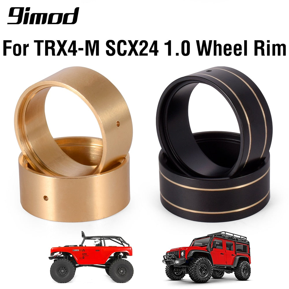 4PCS Brass 1.0 Beadlock Ring Internal Clamp Ring Fits for 1/18 TRX4-M 1/24 SCX24 RC Crawler Bronco Upgrade Parts 16g/PCS