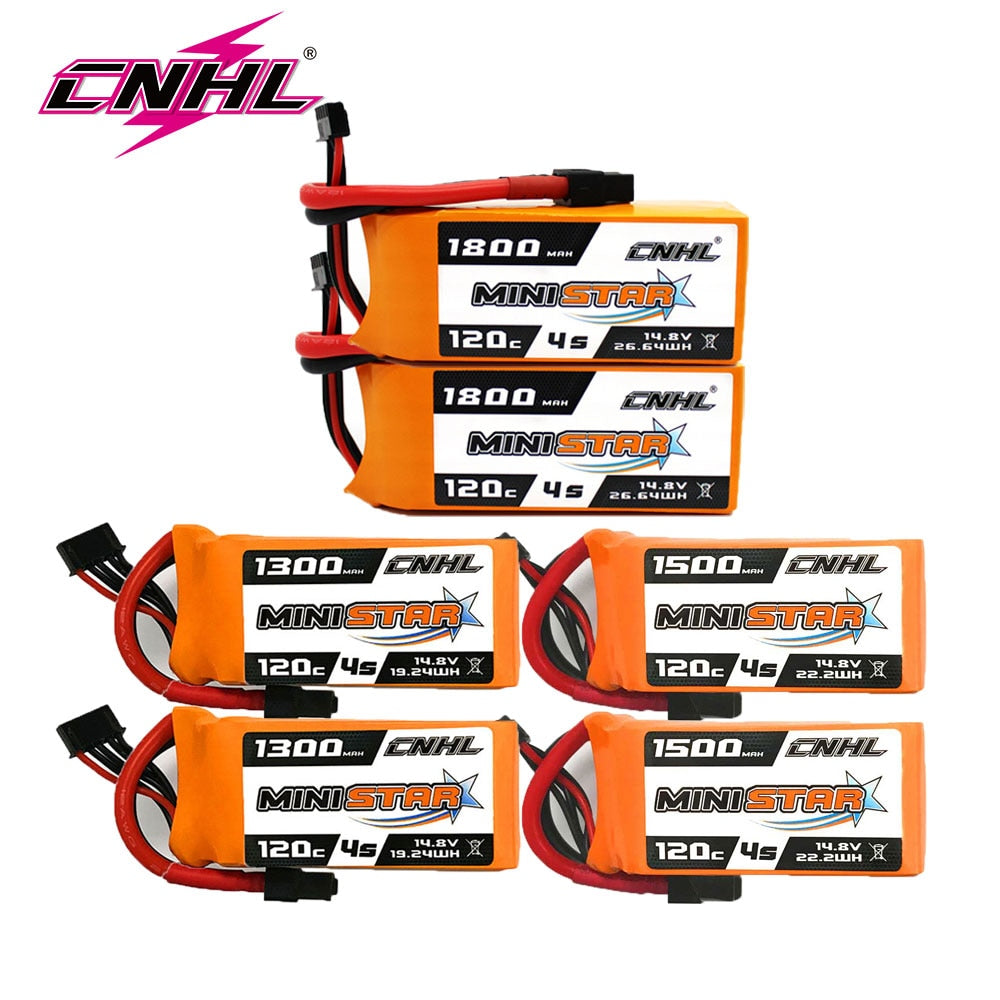 2PCS CNHL 4S 14.8V Lipo Battery 1300mAh 1500mAh 1800mAh 120C Ministar Series With XT60 Plug For RC FPV Drone Quadcopter Airplane