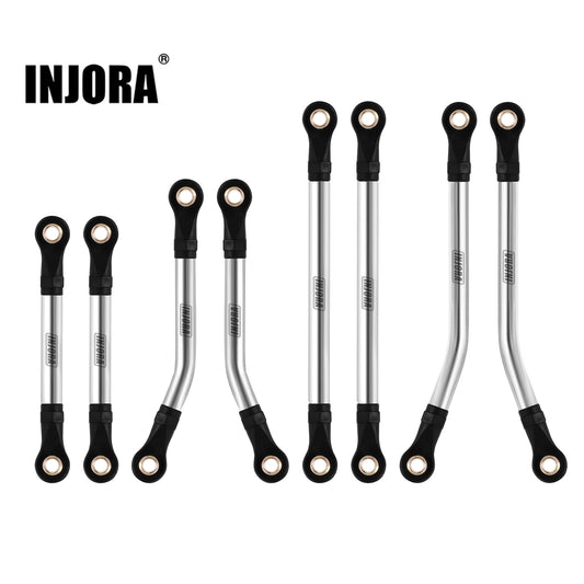 INJORA 8PCS RVS High Clearance Links Set voor 1/18 RC Crawler TRX4M Upgrade Onderdelen (4M-08)