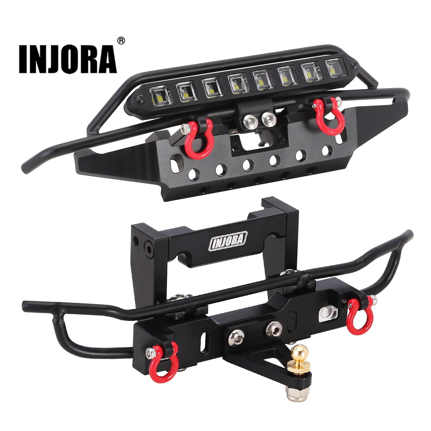 INJORA Metalen voor-achterbuisbumper voor 1/18 RC Crawler TRX4M Bronco Upgrade (4M-43)