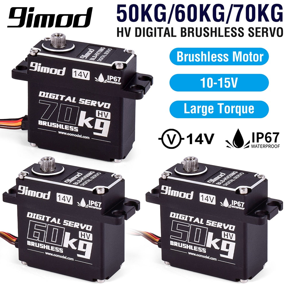 9imod 50KG 60KG 70KG Waterproof Digital Brushless Servo 14V Metal Gear Steering RC Servo For 1/8 1/10 Traxxas Scx10 RC Car