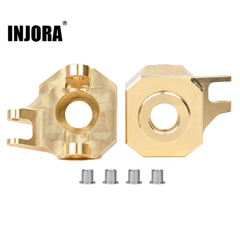 INJORA 2PCS Ottone Anteriore AR44 Fuso a snodo per 1/10 RC Crawler Axial SCX10 II 90046 Parti di Aggiornamento