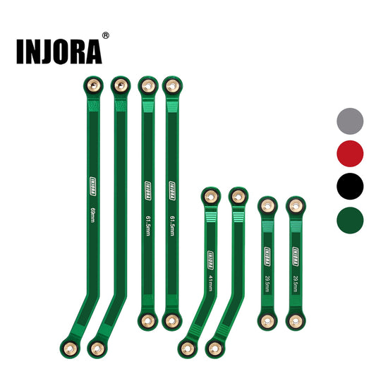 INJORA 8 PZ CNC In Alluminio Ad Alta Distanza 4 Collegamenti Set per 1/24 RC Crawler LWB 133.5mm Axial SCX24 AXI90081 Catenaccio AXI00004 B17