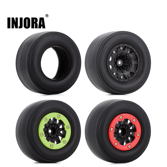 INJORA 2PCS Rear 2.2"/3.0" Drag Racing Wheel Tires for 1/10 RC Car Slash 2WD Losi 22S DR10