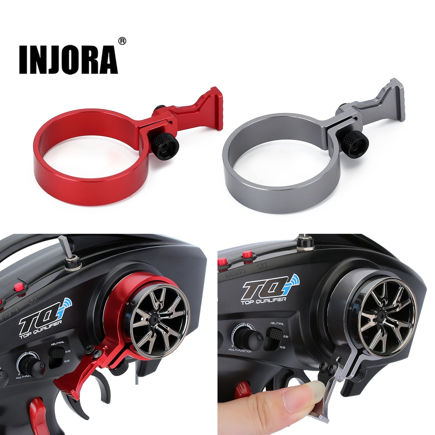 INJORA One-handed Control Adaptor Transmitter Steering Wheel for RC Car TQI Remote Controller TRX4 TRX6 Slash Summit