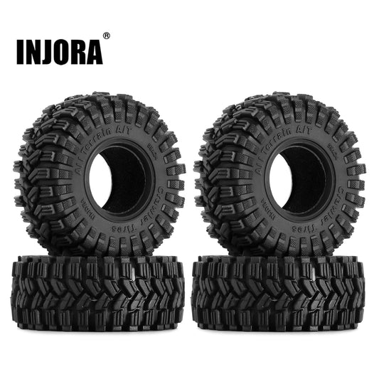 INJORA 58*24mm All Terrain Super Soft Sticky 1.0 Wheel Tires for 1/18 1/24 RC Crawler SCX24 AX24 TRX4M (T1017)