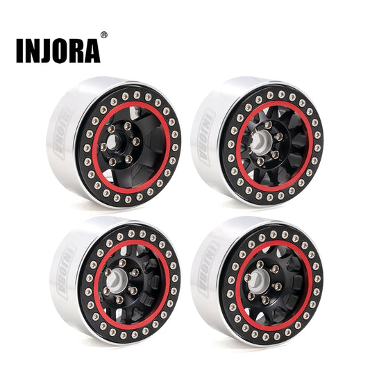 INJORA 4PCS 1.9 Beadlock Wheel Rim Mozzo di Alluminio di CNC per 1/10 RC Crawler Auto Axial SCX10 90046 AXI03007 TRX4 VS4-10 Gen8 MST CFX