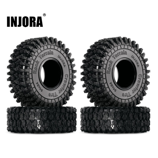 INJORA Super Soft Sticky 1.0 Crawler Tires 64*24mm for 1/18 1/24 RC Crawler Car Axial SCX24 FMS FCX24 AX24 Upgrade (T1011)