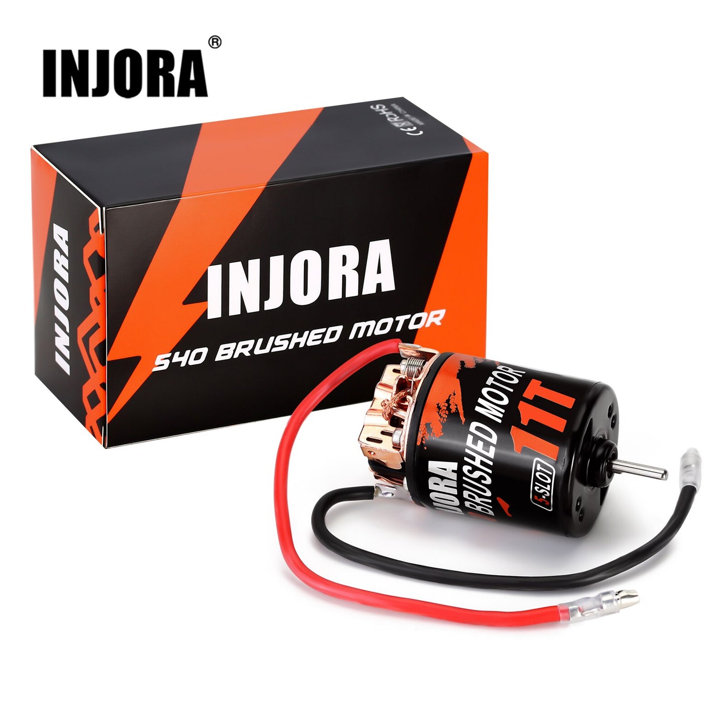 INJORA Waterproof 5-SLOT 540 Brushed Motor 11T 14T 19T 28T 33T for 1:10 Scale RC Model Car Crawler Truck Buggy (INM10)