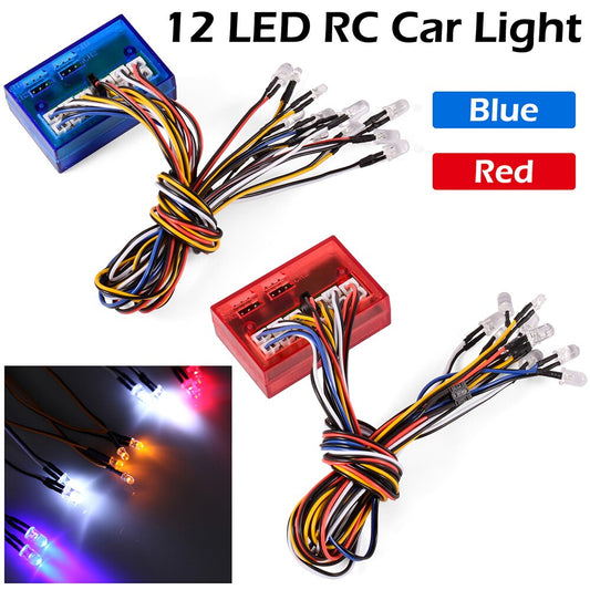 AUSTAR 12 LED RC Verlichting Kit voor 1/10 1/8 RC Auto HSP Traxxas TAMIYA CC01 Axiale SCX10 D90 4WD RC autolichten Mini LED voor Model Kit