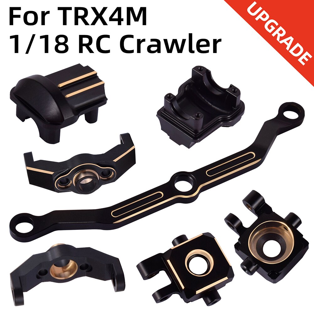 TRX4M Upgrades Messing Stuur Link Knuckle Alex Diff Cover Caster Blokken voor Traxxas TRX-4M 1/18 RC Crawler Defender