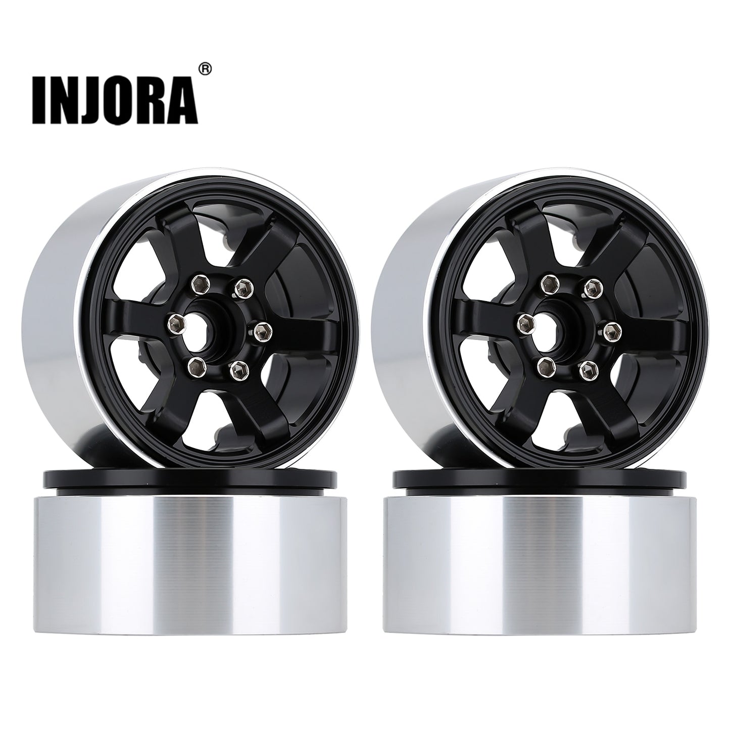 INJORA CNC Aluminum 1.9" Beadlock 6-Spokes Wheel Rim