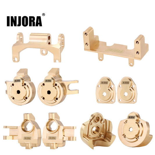 INJORA Brass Counterweight Portal Cover Steering Knuckle Servo Stand Link Mount for 1/18 Axial UTB18 Capra Buggy Upgrade Parts