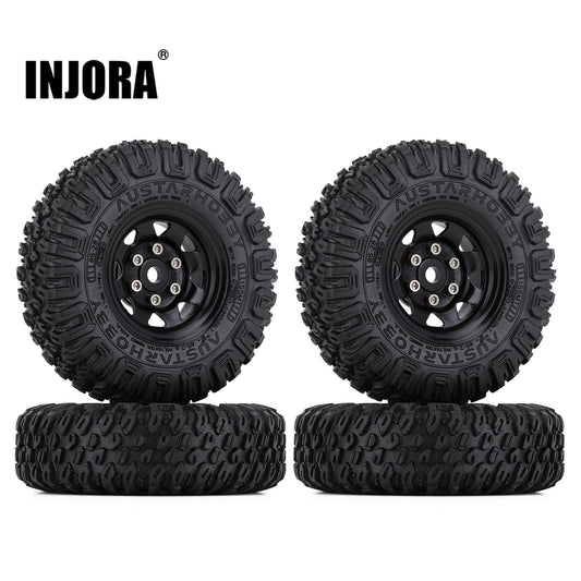 INJORA 85*28MM 1.55 "Beadlock Velg Band Set voor RC Crawler Auto Axiale 90069 D90 TF2 Tamiya CC01 LC70 MST JIMNY