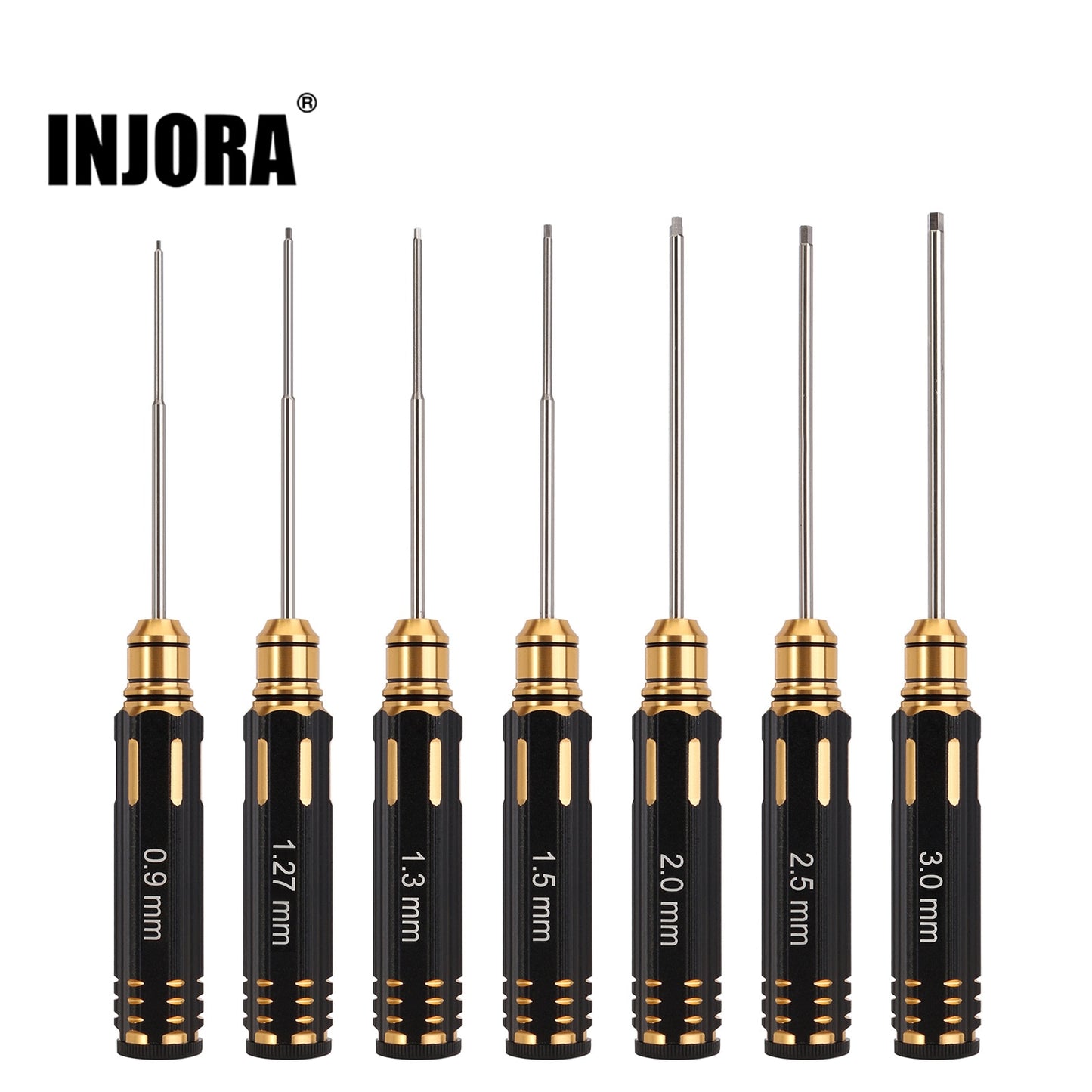 INJORA 0.9/1.27/1.3/1.5/2.0/2.5/3mm Hex RC Tool Kit HSS Steel Hexagon Screwdriver Set for RC Crawler Car Boat Helicopter Model