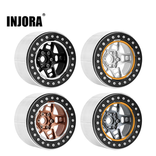 INJORA - Cerchione Beadlock da 10 mm con offset a 5 raggi da 2,2" per auto cingolata 1/10 RC TRX4 TRX6 SCX10 RR10 Wraith (W2209)