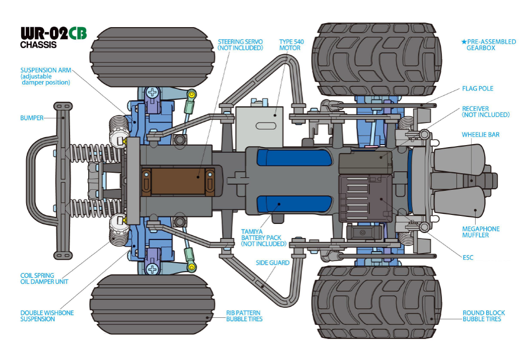 TAMIYA Comical Grasshopper WR-02CB 58662