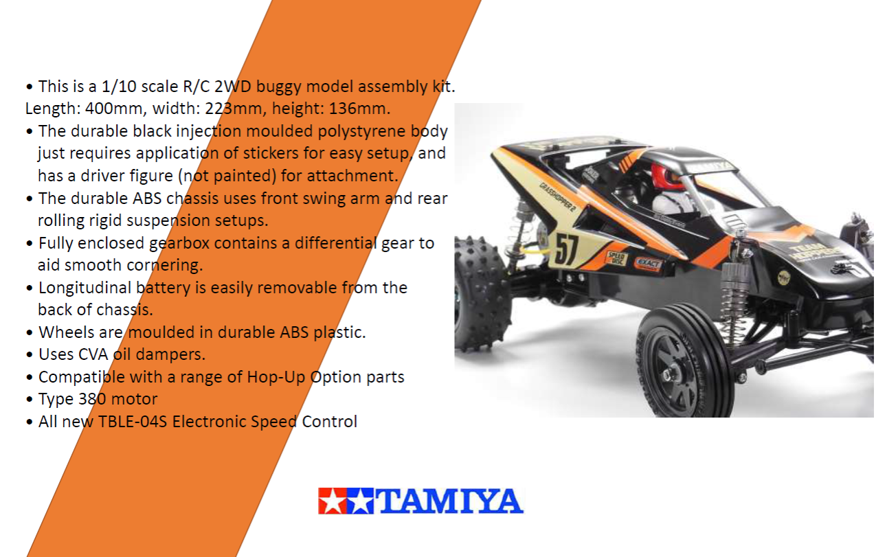 Tamiya The Grasshopper II Black Edition 47471  (supplier stock - available to order)